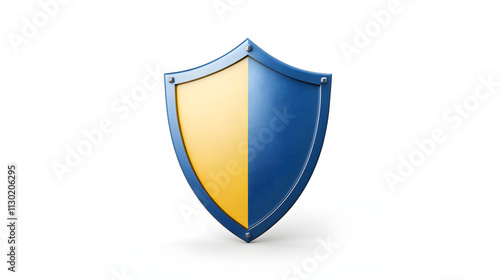 Shield depicting protection. shield 3d icon. Protection, defense and security concept symbol: blue and yellow shield on isolated on white background Free Download Shield depicting protection. shield 3d icon. Protection, defense and security concept symbol: blue and yellow shield on isolated on white background - GFXLoad