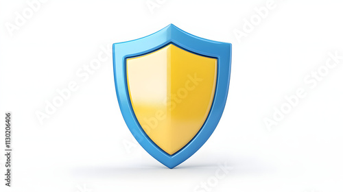 Free Download Shield depicting protection. shield 3d icon. Protection, defense and security concept symbol: blue and yellow shield on isolated on white background - GFXLoad