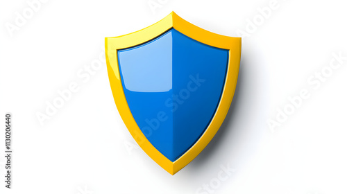 Free Download Shield depicting protection. shield 3d icon. Protection, defense and security concept symbol: blue and yellow shield on isolated on white background - GFXLoad
