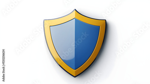 Free Download Shield depicting protection. shield 3d icon. Protection, defense and security concept symbol: blue and yellow shield on isolated on white background - GFXLoad