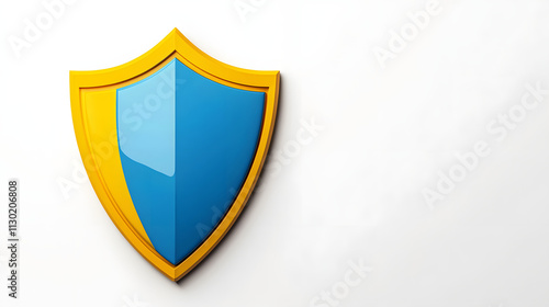 Free Download Shield depicting protection. shield 3d icon. Protection, defense and security concept symbol: blue and yellow shield on isolated on white background - GFXLoad