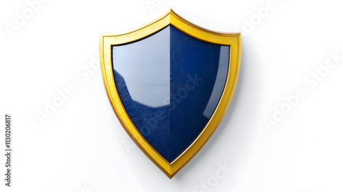 Free Download Shield depicting protection. shield 3d icon. Protection, defense and security concept symbol: blue and yellow shield on isolated on white background - GFXLoad