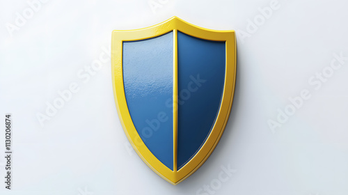 Free Download Shield depicting protection. shield 3d icon. Protection, defense and security concept symbol: blue and yellow shield on isolated on white background - GFXLoad