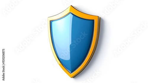 Free Download Shield depicting protection. shield 3d icon. Protection, defense and security concept symbol: blue and yellow shield on isolated on white background - GFXLoad