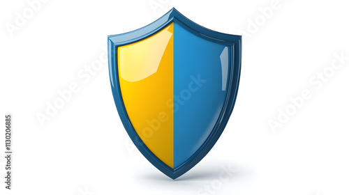 Free Download Shield depicting protection. shield 3d icon. Protection, defense and security concept symbol: blue and yellow shield on isolated on white background - GFXLoad