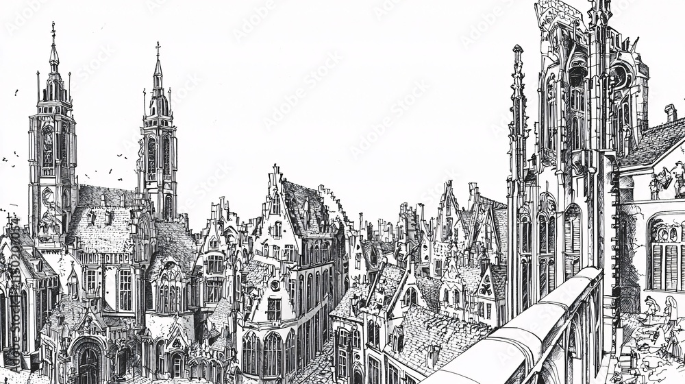 Obraz premium A stunning display of Spain's architecture, featuring intricate facades and iconic monuments that highlight its diverse styles from Gothic to modernist
