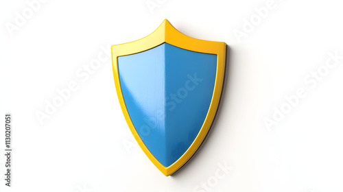 Free Download Shield depicting protection. shield 3d icon. Protection, defense and security concept symbol: blue and yellow shield on isolated on white background - GFXLoad