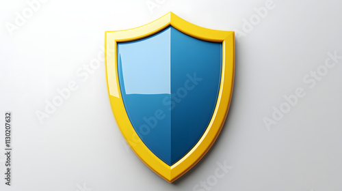 Free Download Shield depicting protection. shield 3d icon. Protection, defense and security concept symbol: blue and yellow shield on isolated on white background - GFXLoad