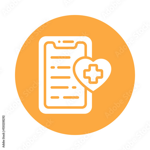 Mobile healthcare Vector Gylph Icon. Eps 10 File 