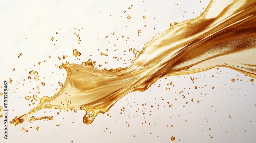 Fototapeta premium Dynamic golden liquid splash studio setting high-resolution image abstract aesthetics artistic perspective visual impact
