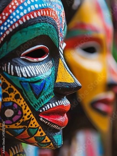 Explore Burundi's folklore with vibrant traditional masks and handcrafted artifacts that highlight its cultural heritage and intricate storytelling. photo