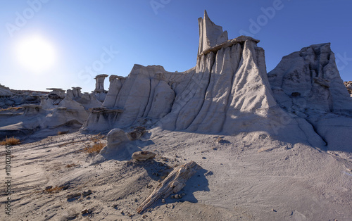 Rock formations in the Valley of Dreams East, located just west of the Ah-Shi-Sle-Pah Wilderness, New Mexico.