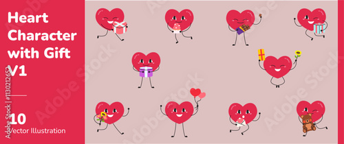 Heart Character with Gift 1