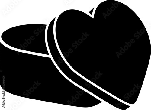 Heart shaped gift box  silhouette.
Opened Heart shaped Valentine's Day gift box  silhouette.
Transparent background.