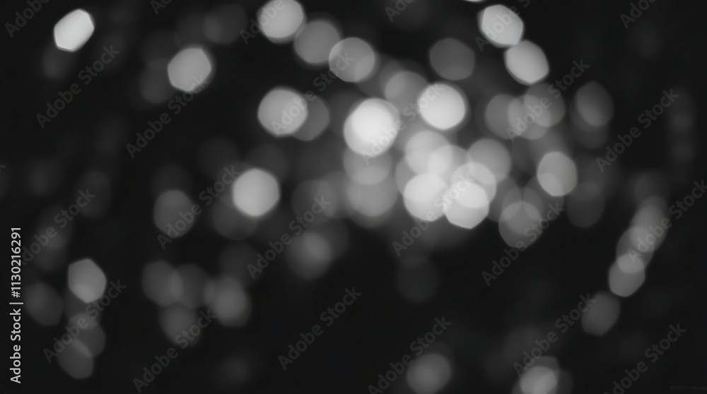 Obraz premium A dreamy black-and-white bokeh design, perfect for minimalistic and elegant background visuals.