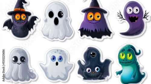 Cute Halloween Ghost Stickers  photo