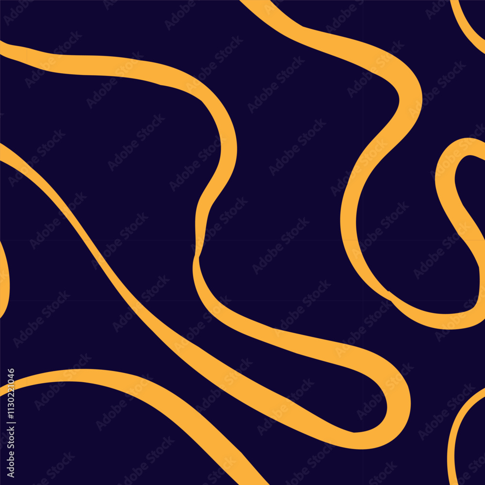 Obraz premium Seamless abstract pattern with squiggles and scribbles. Weaved curved lines. Chaotic ink scribbles decorative texture. Messy doodles, wavy and curly lines.