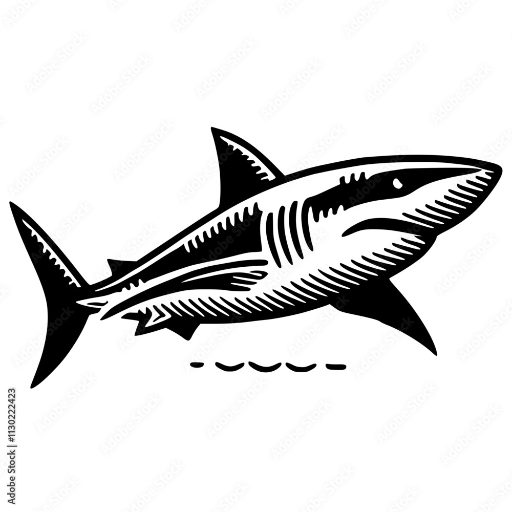 Obraz premium Shark sketch silhouette