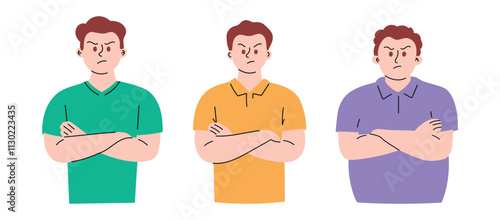 Angry Man with Crossed Arms