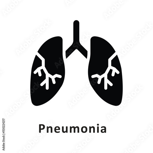 Pneumonia Vector Gylph Icon. Eps 10 File