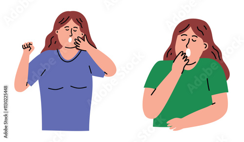 Woman Feel Tired and Yawning