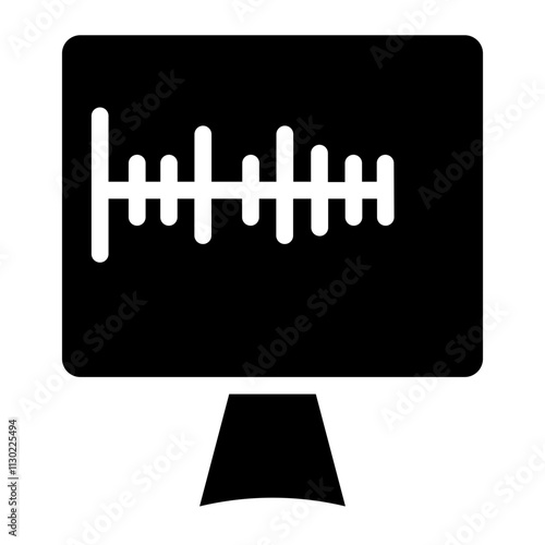 Monitor Equalizer Imac Glyph Icon