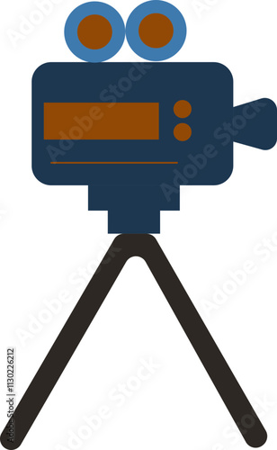 Movie Camera Flat Illustration