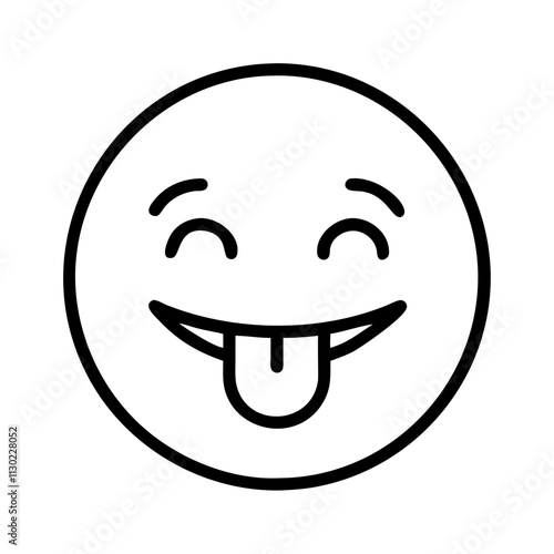 silly prank face icon, fools day line art, april fools icon - simple black line art icon of silly prank face, for april fools celebrations fools day vector art 