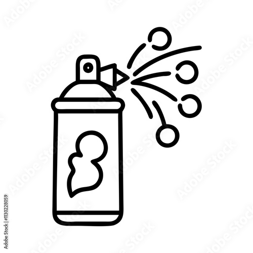 silly string spray icon, fools day line art, april fools icon - simple black line art icon of silly string spray, for april fools celebrations fools day vector art 