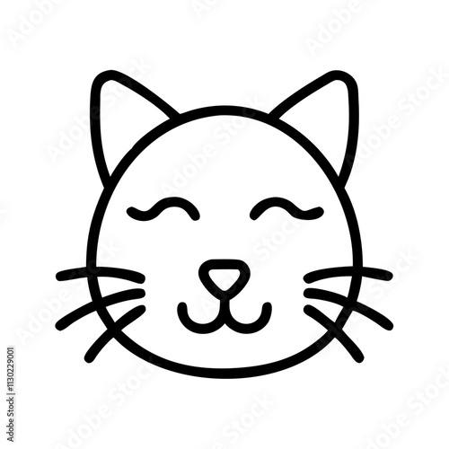 cat purring icon, pet day line art, pet day icon - simple black line art icon of cat purring, for pet day celebrations pet day vector art 