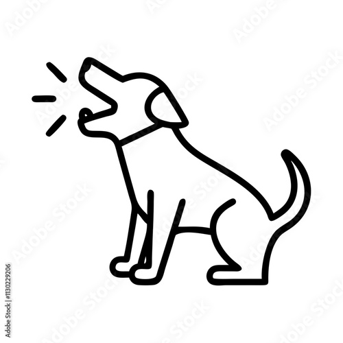 dog barking icon, pet day line art, pet day icon - simple black line art icon of dog barking, for pet day celebrations pet day vector art 