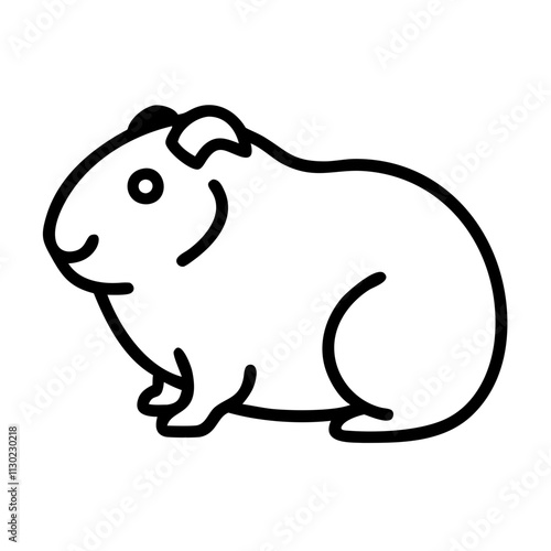 guinea pig icon, pet day line art, pet day icon - simple black line art icon of guinea pig, for pet day celebrations pet day vector art 