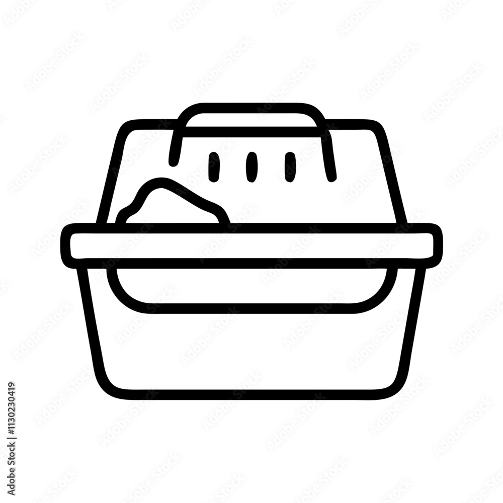 litter box icon, pet day line art, pet day icon - simple black line art icon of litter box, for pet day celebrations pet day vector art litter box icon, pet day line art, pet day icon - simple black line art icon of litter box, for pet day celebrations pet day vector art