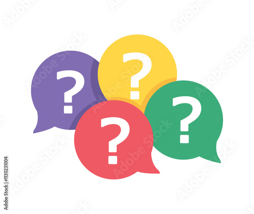 speech bubbles with question mark vector illustration