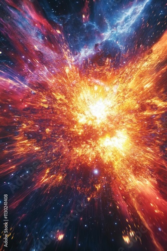 Wallpaper Mural Cosmic explosion; fiery, radiant energy bursts. Torontodigital.ca