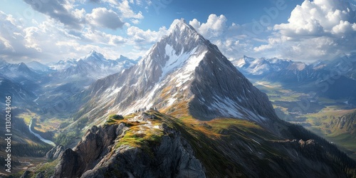 Majestic peak showcasing the stunning vordernberger griesmauer, this mountain range exemplifies the breathtaking beauty of high altitude landscapes, drawing nature enthusiasts to explore its wonders. photo