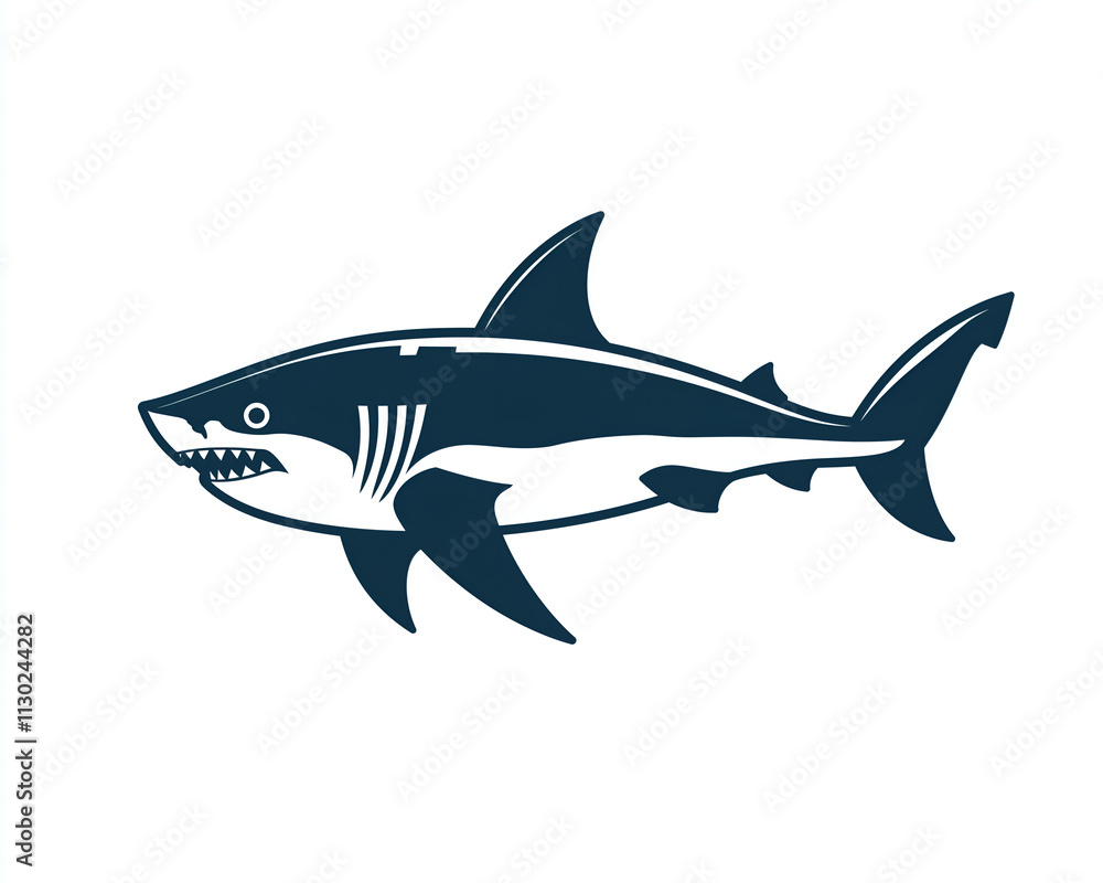 Obraz premium logo shark on white background.