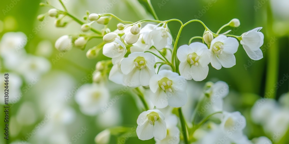 Fototapeta premium Close up of white flowers of shepherd s purse, also known as Capsella bursa pastoris. The shepherd s purse blooms beautifully in a glade setting. This high resolution photo showcases the shepherd s