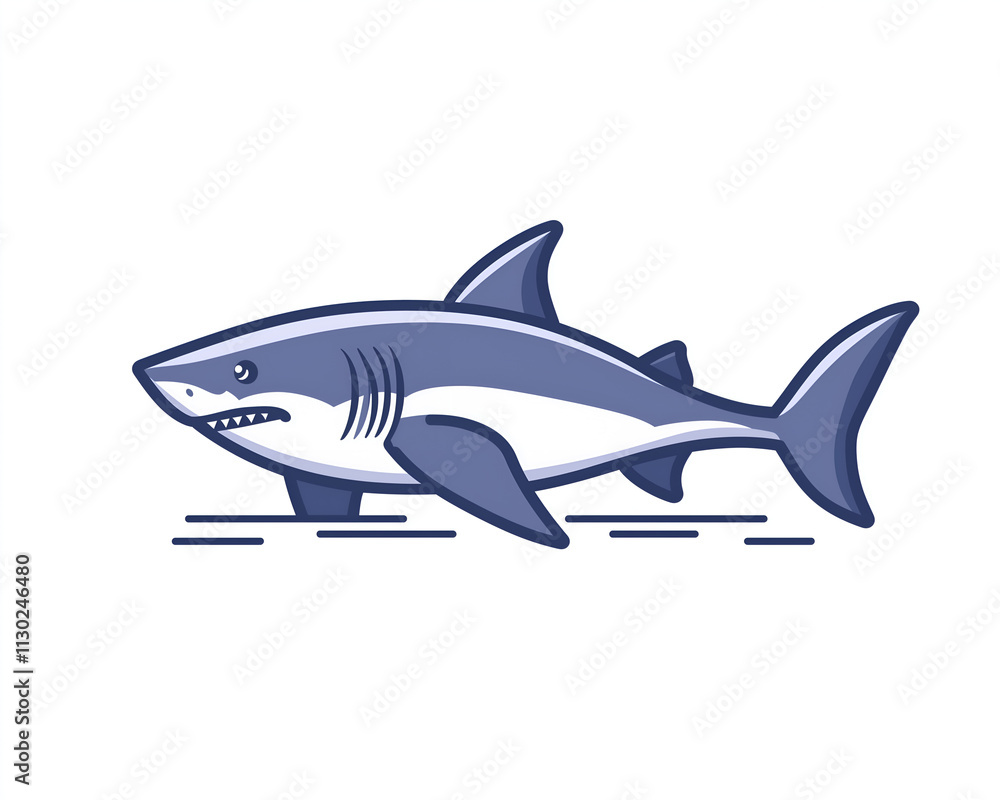 Fototapeta premium logo shark on white background.