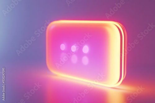 Glowing Chat Assistant Icon on Bright Background