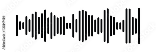 Music player sound bar. Audio speech spectrum noise collection. Sound waves of voice. Record interface. Equalizer icons with soundwave line isolated on white background in eps 10.