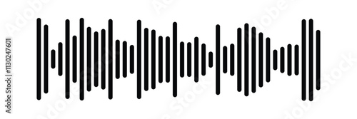 Music player sound bar. Audio speech spectrum noise collection. Sound waves of voice. Record interface. Equalizer icons with soundwave line isolated on white background in eps 10.