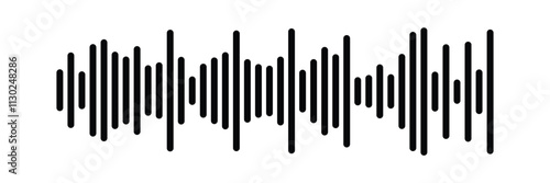 Music player sound bar. Audio speech spectrum noise collection. Sound waves of voice. Record interface. Equalizer icons with soundwave line isolated on white background in eps 10.