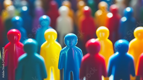 Know your customer concept. miniatures of many people in shapes of many colors.