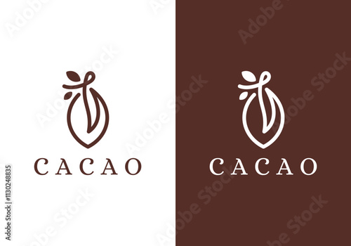 simple nature cacao logo design vector	