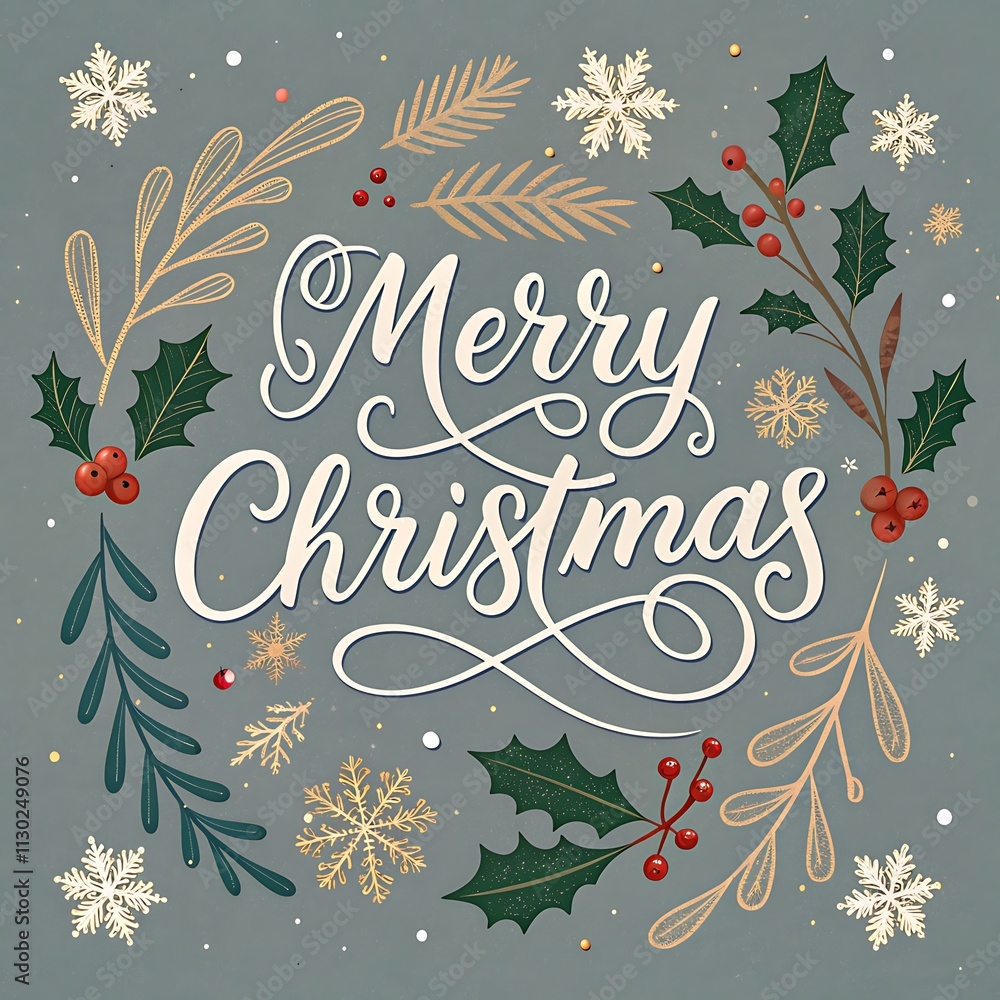 Fototapeta premium Christmas text is beautifully designed,ai generative