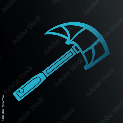 hammer blue vector design, modern hammer creative logo icon on black background.