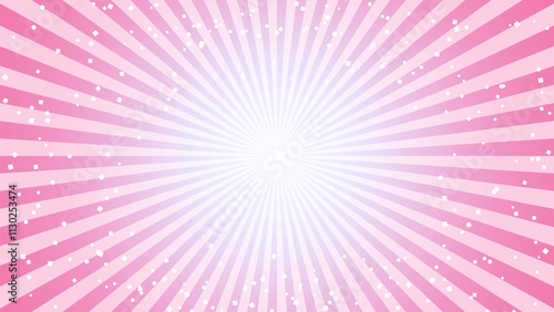 キラキラ輝くピンク色の放射線　背景イラスト