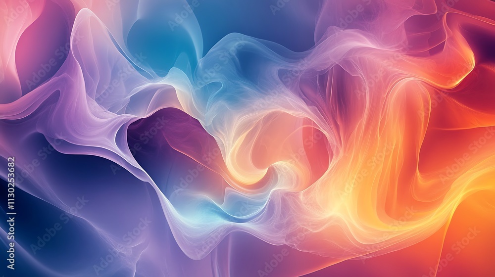 Fototapeta premium Abstract swirling pastel nebula with vibrant color gradients and flowing textures.