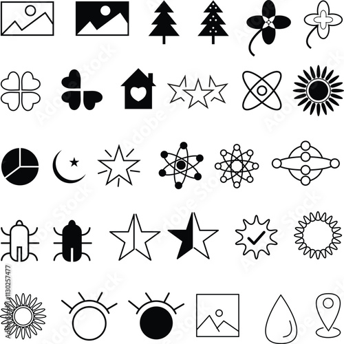 various symbol flat icons set